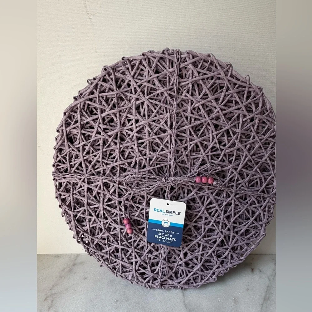 Lavender Woven Round Placemat - Set of 8